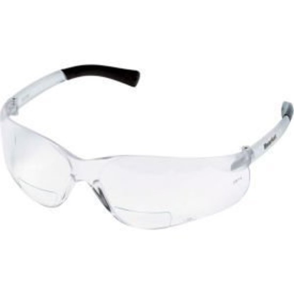 Mcr Safety MCR Safety® BearKat® BKH10 Safety Glasses BK1 Magnifier, 1.0 Strength, Clear Lens BKH10